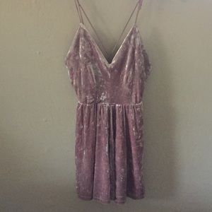 Velvet pale pink romper